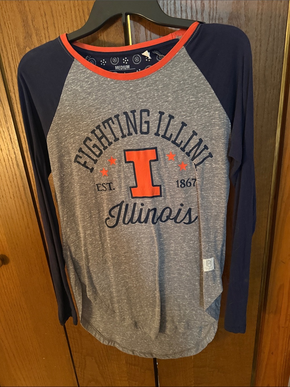 Illinois Fighting Illini Long Sleeve Tee - Gray, Orange, & Navy